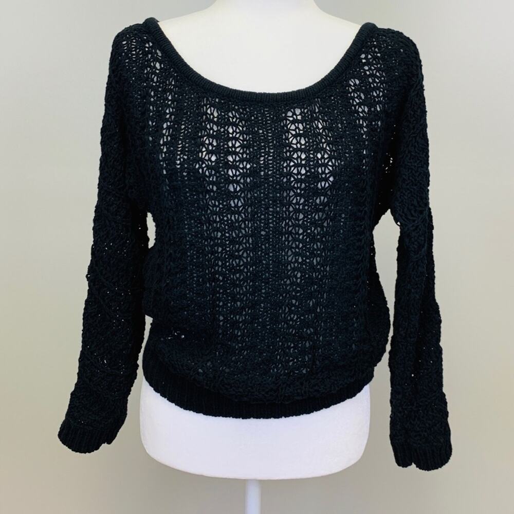 American Eagle Mesh Sweater, Black - Size M